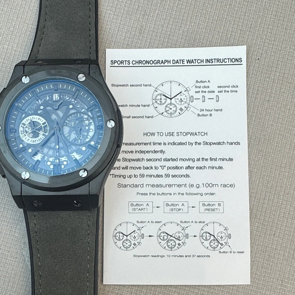 Black and Gray Chronograph Watch - Picture 6 of 6